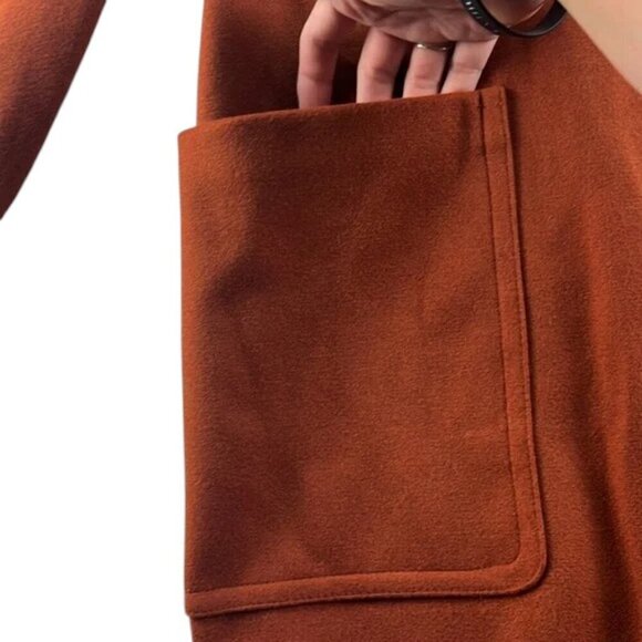 Topshop Peacoat Burnt Orange Wool Blend Coat Women's Size 10 NWT - Picture 3 of 10